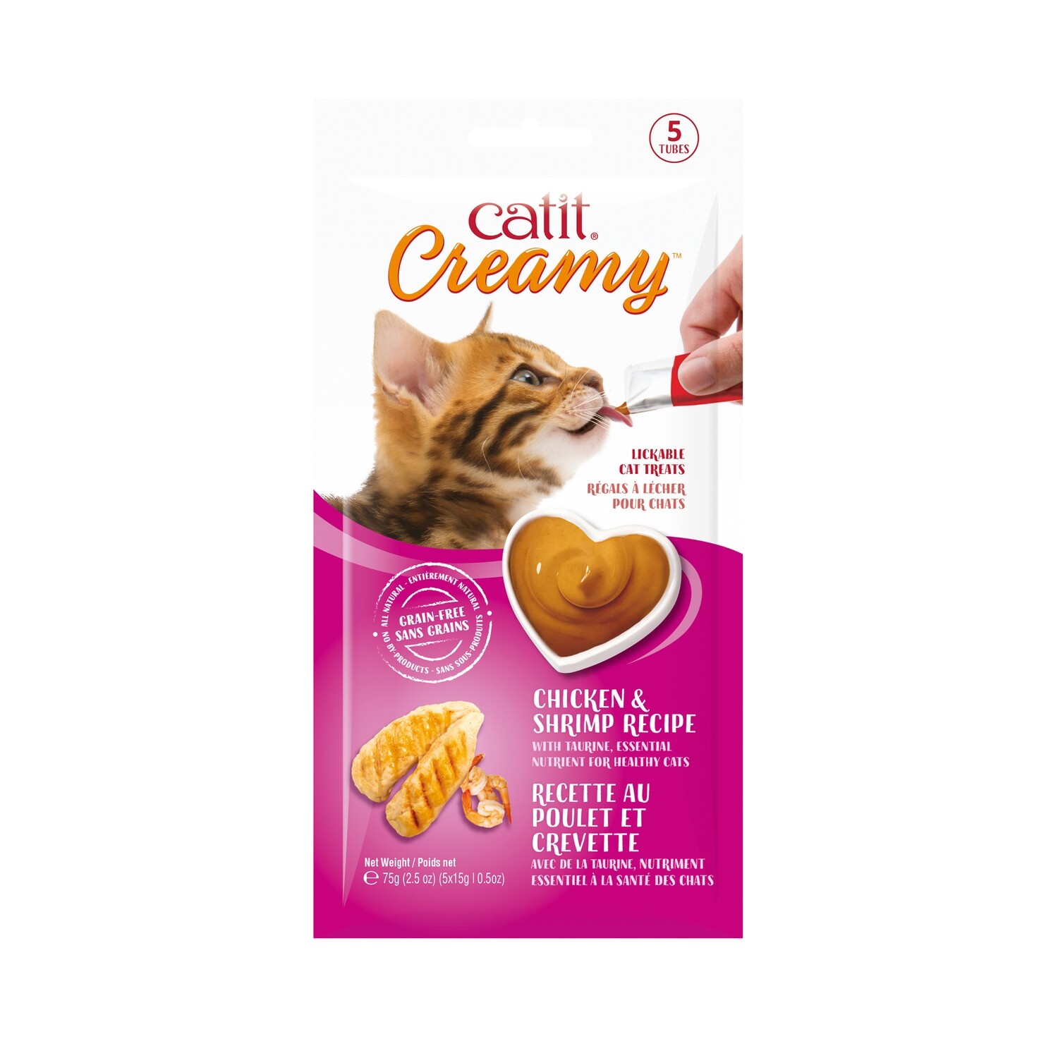 Catit Creamy, Chicken-Shrimp, 5x15g