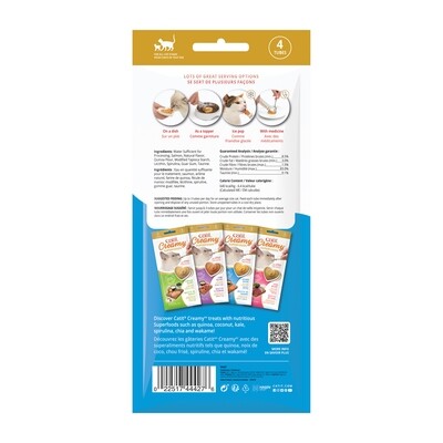 CA12 Catit Creamy Superfood Treats - Salmon Recipe with Quinoa and Spirulina - 4 pack