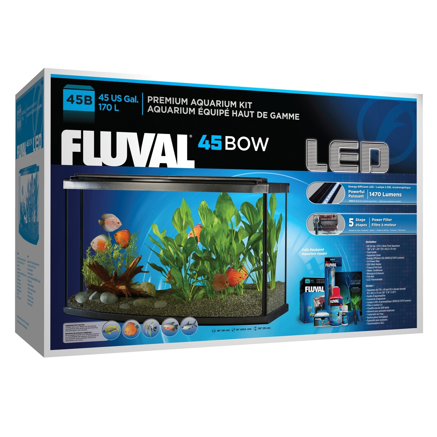 Fluval - 45 Bow LED Aquarium Kit