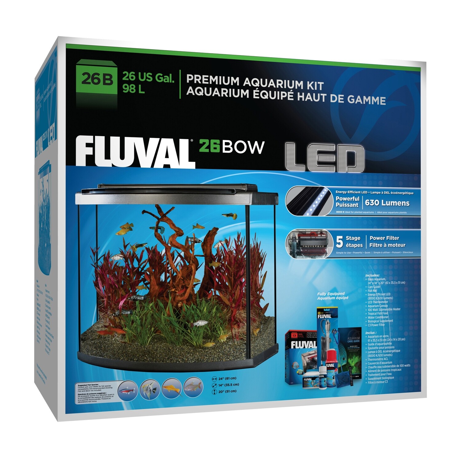 Fluval 26 Gallon Bow LED Aquarium