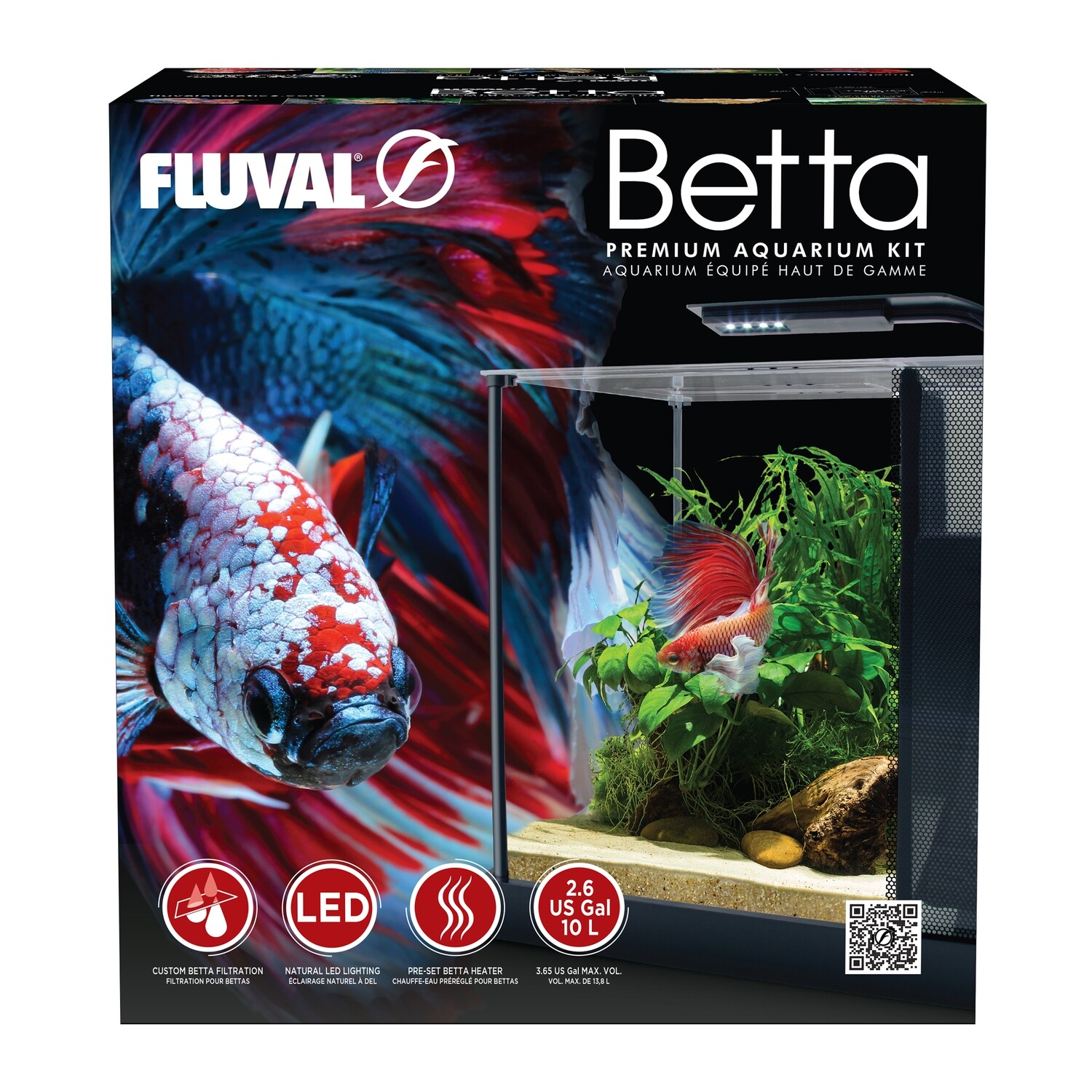 Betta Premium Aquarium Kit, 2.6 US Gal / 10 L