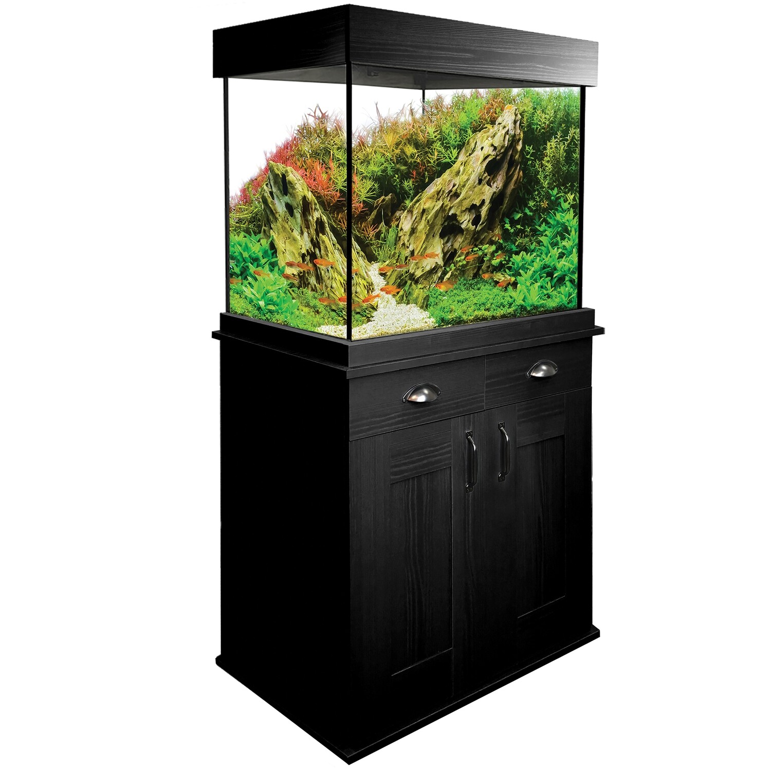 Fluval Shaker Aquarium Set 44 Gallon, Colour: Fluval Shaker Black Oak Aquarium Set