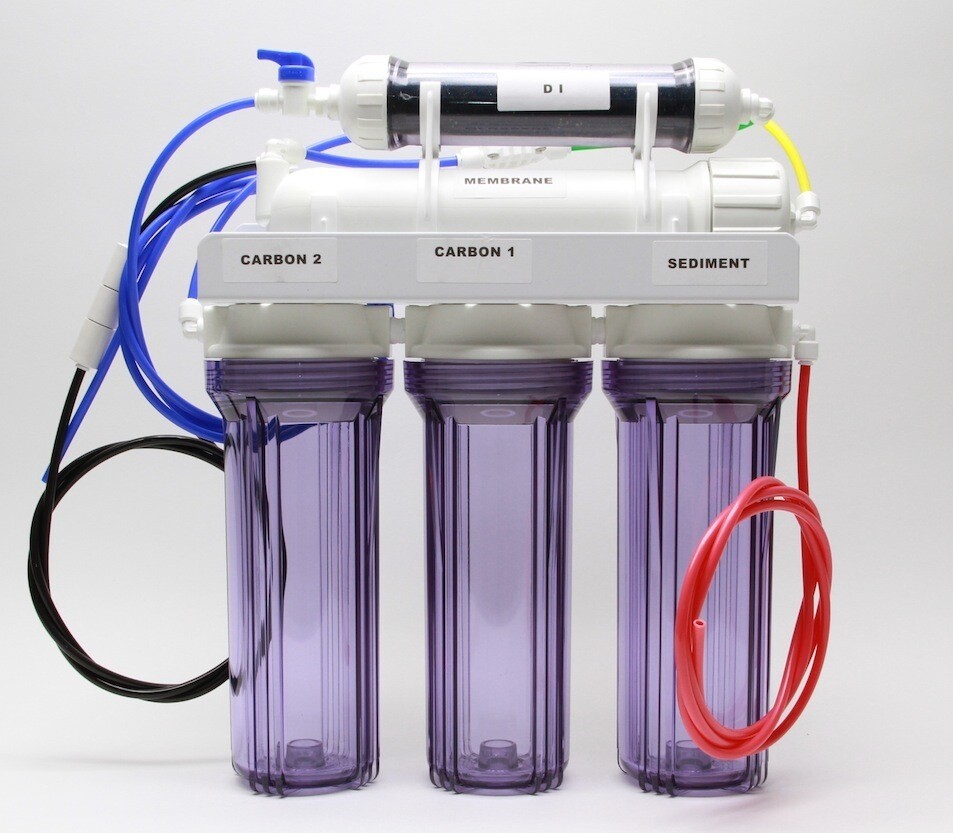 DP 100GPD 5 STAGE RO-DI SYSTEM WITH CLEAR HOUSING