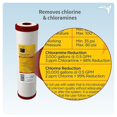 AquaticLife Carbon Plus Chloramine 0.5 micron 2.5"x10" Cartridge