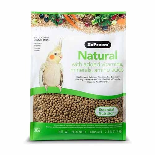 Zupreem Natural with Added Vitamins Minerals and Amino Acids for Medium Birds 1.13 Kg