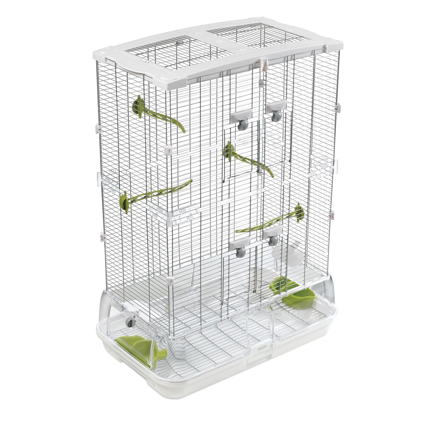 Vision Bird Cage for Medium Birds (M02) - Small Wire - Double Height (24.6 L x 15.6 W x 34.25 in H)