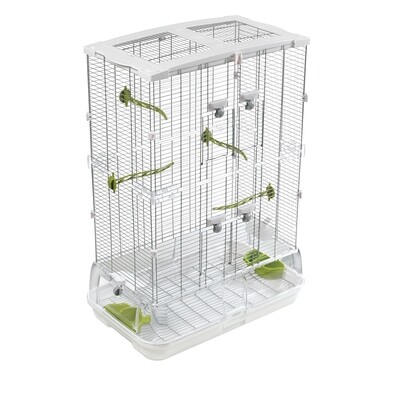 Vision Bird Cage for Medium Birds (M02) - Small Wire - Double Height (24.6 L x 15.6 W x 34.25 in H)