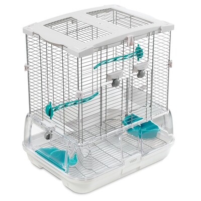 Vision Bird Cage for Small Birds (S01) - Small Wire - Single Height - 47.5 x 37 x 51 cm