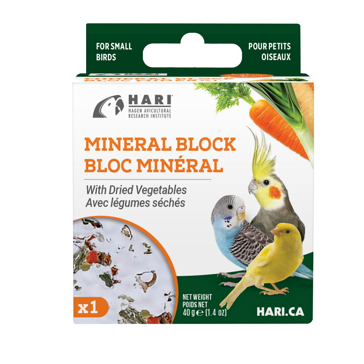 DSC HARI Mineral Block for Small Birds - Dried Vegetables - 40 g - 1 pack