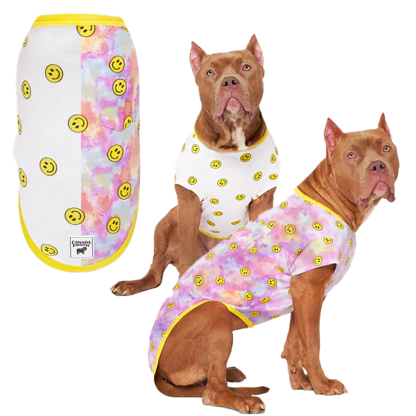 Canada Pooch Follow Me Tee UV Reveal Tie Dye Smiley