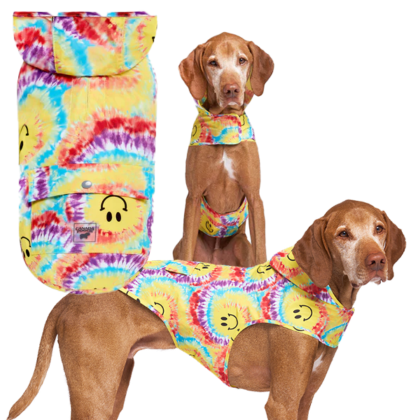 Canada Pooch Pick Me Poncho Tie Dye Smiley