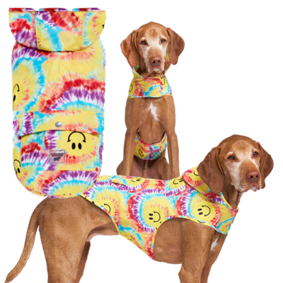 Canada Pooch Pick Me Poncho Tie Dye Smiley