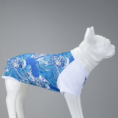 LINDODOGS Blue Flowers Tshirt