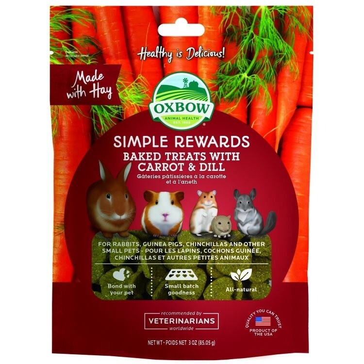 Oxbow Simple Rewards Baked Treats Carrot And Dill