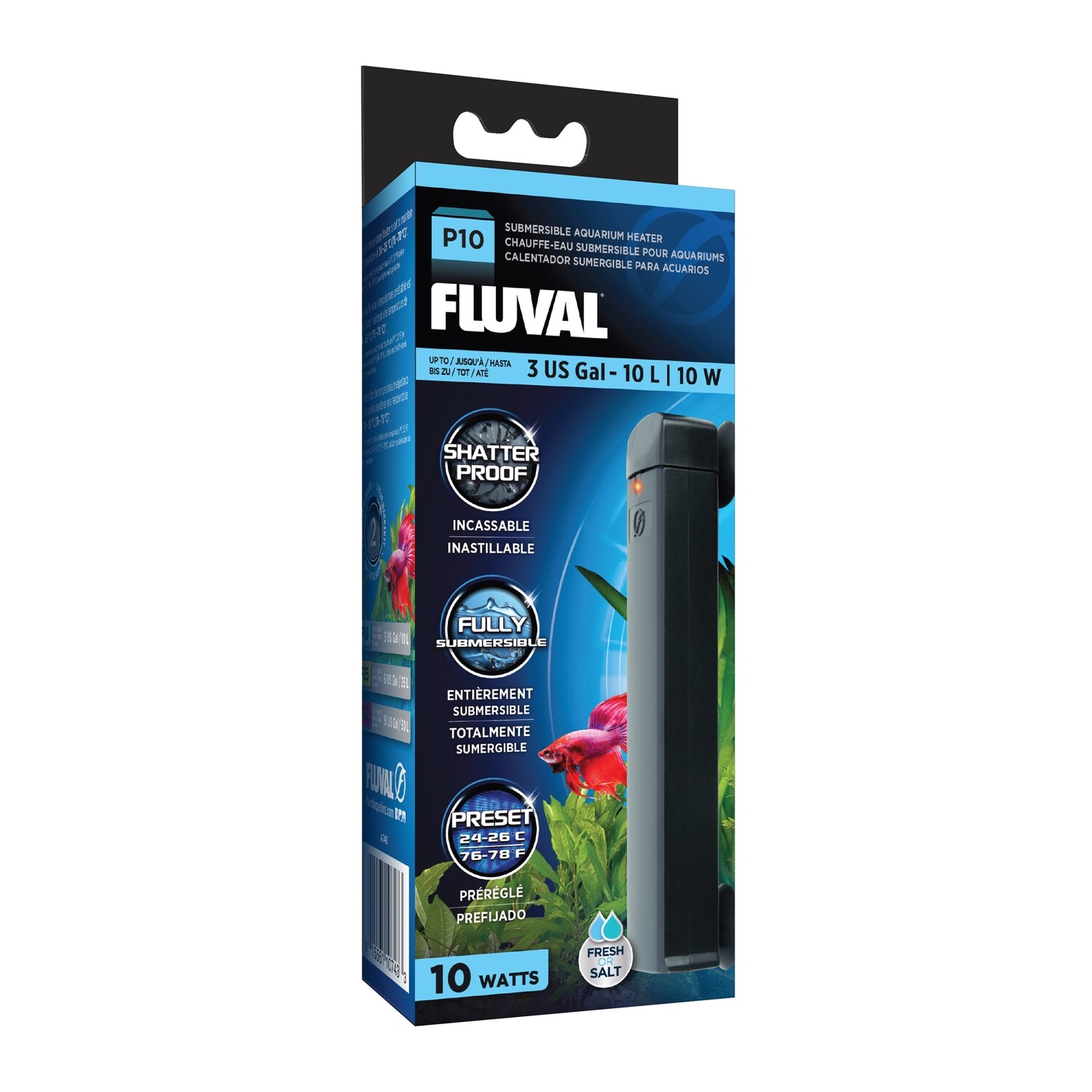 Fluval -  P10 Pre-Set Aquarium Heater, 10W