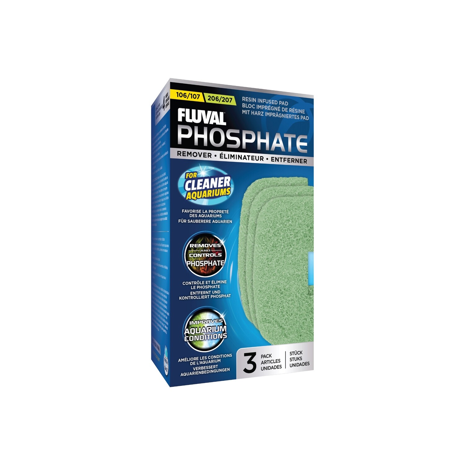 Fluval - 107/207 Phosphate Remover Pad, 3pcs