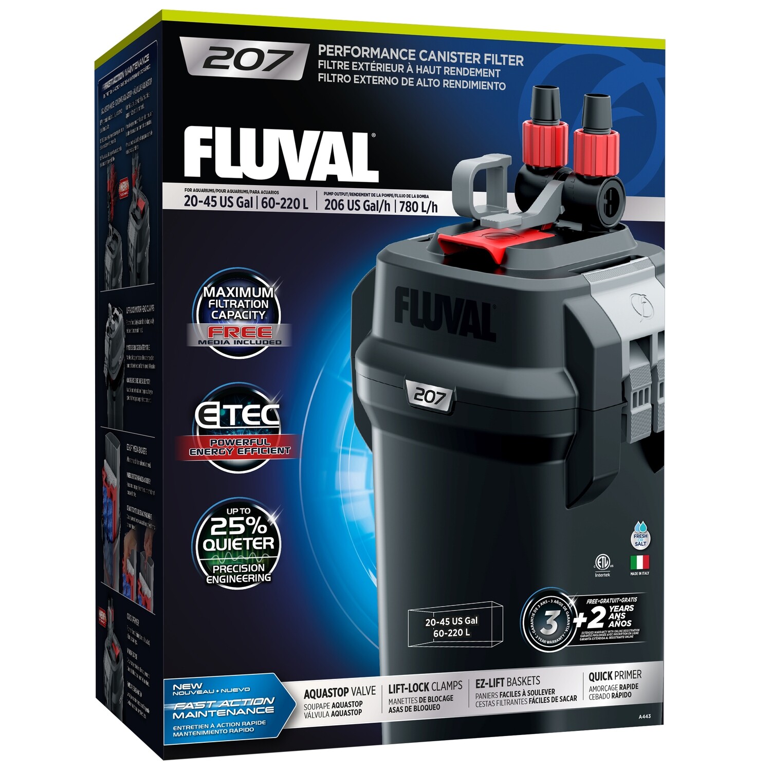 Fluval - 207 Performance Canister Filter, up to 220 L (45 US gal)