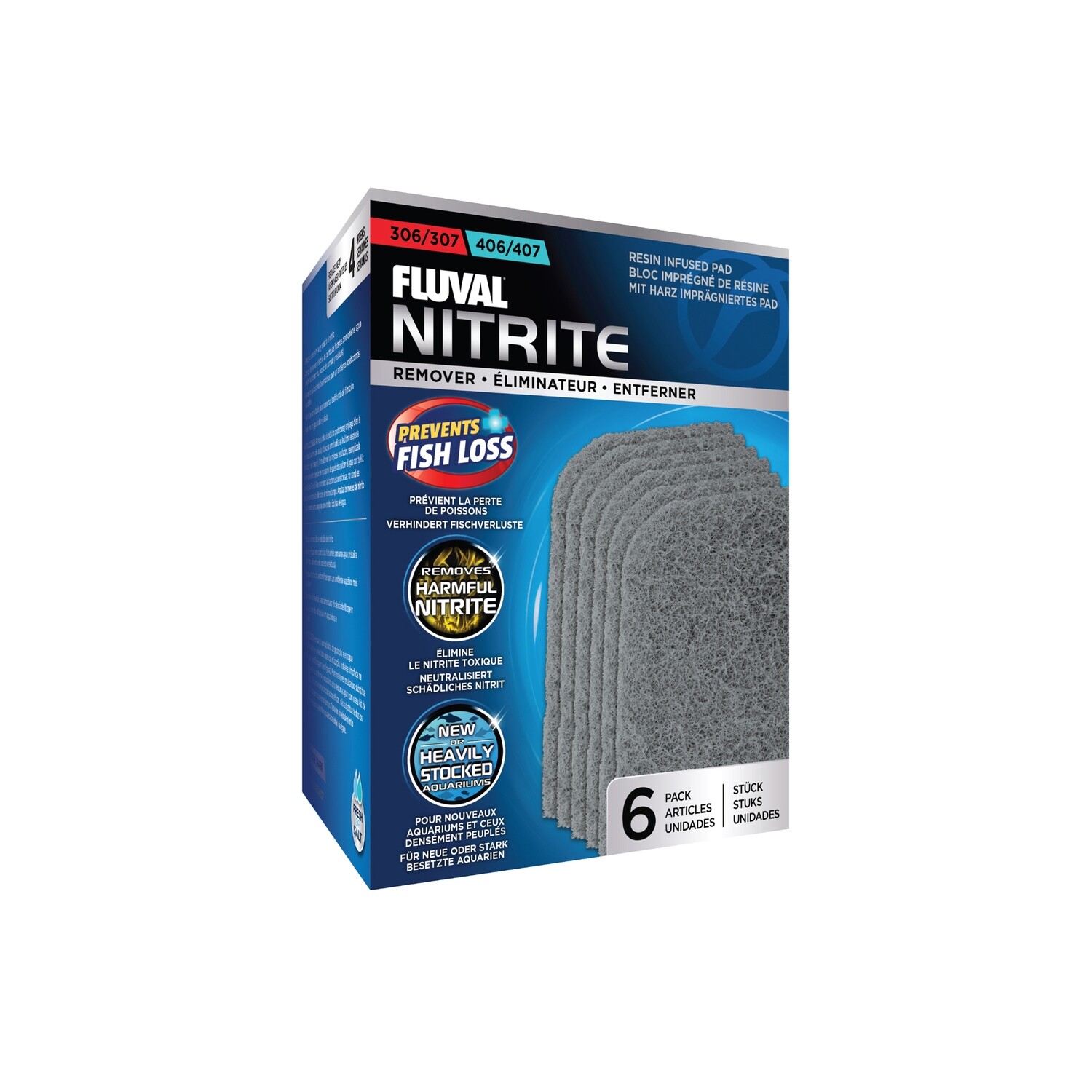 Fluval - 307/407 Nitrite Remover Pad, 6pcs