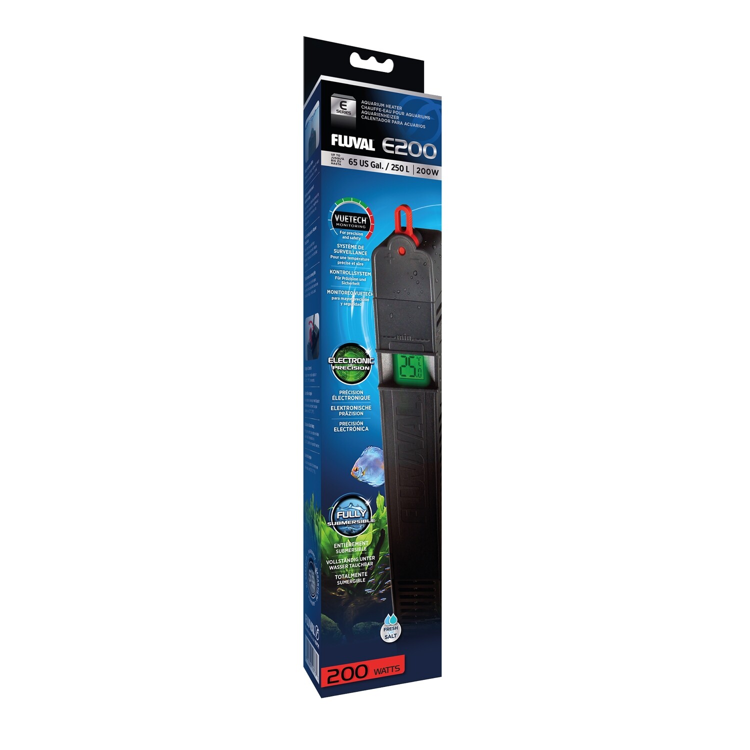 Fluval - E200 Advanced Electronic Heater - 250 L (65 US gal) - 200 W