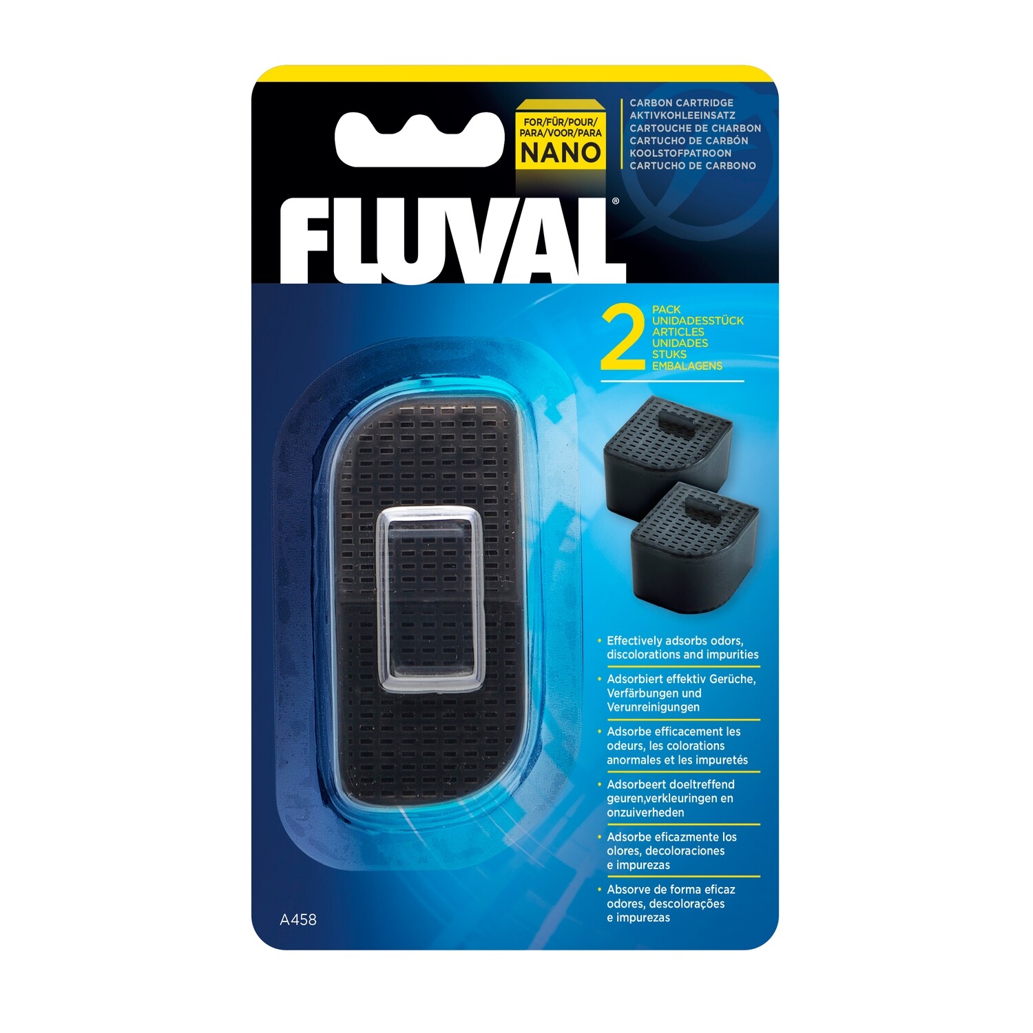 Fluval - Nano Aquarium Filter Carbon Cartridge - 2 Pack