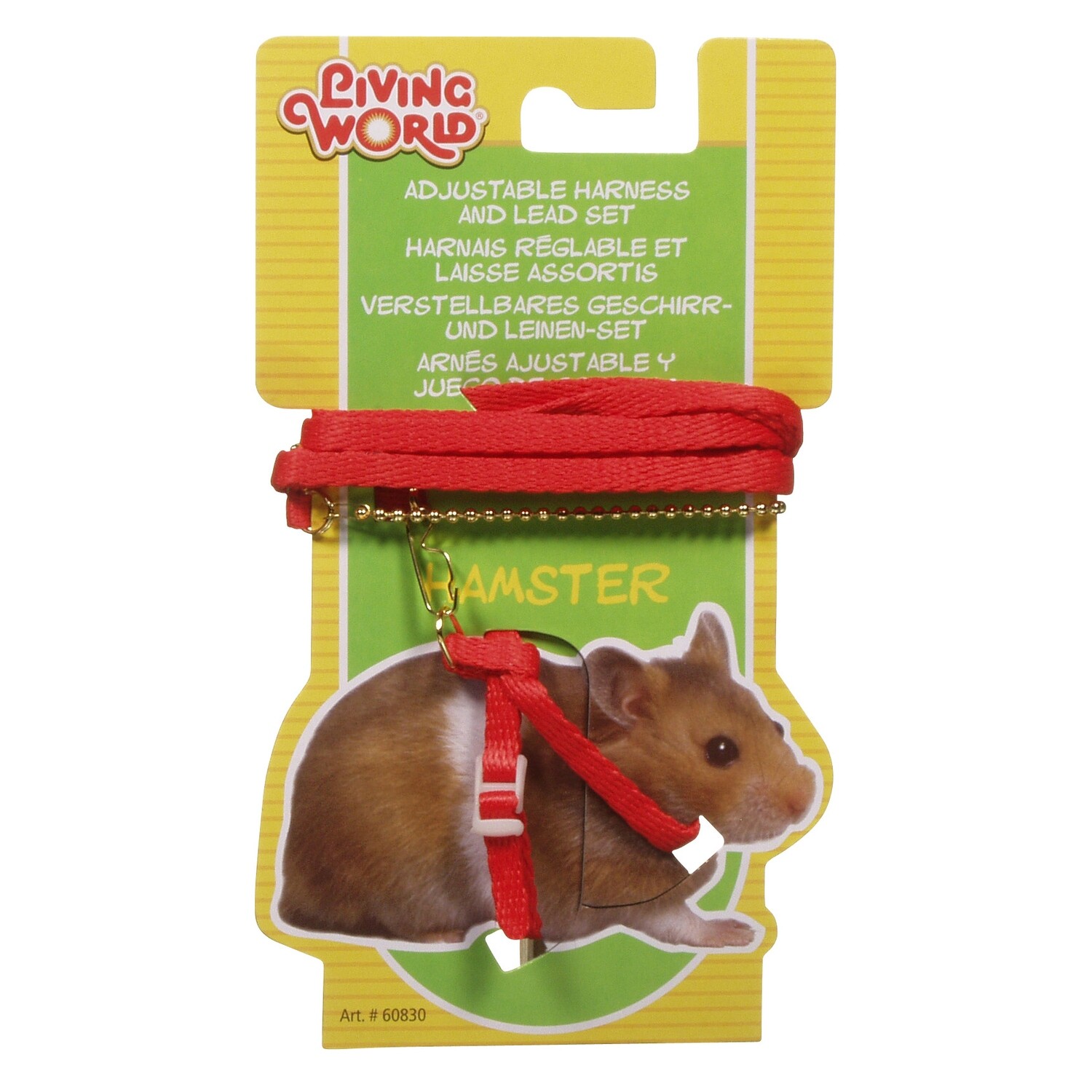 Living World Figure 8 Harness and Lead Set For Hamsters - 75 cm (30in) - Red