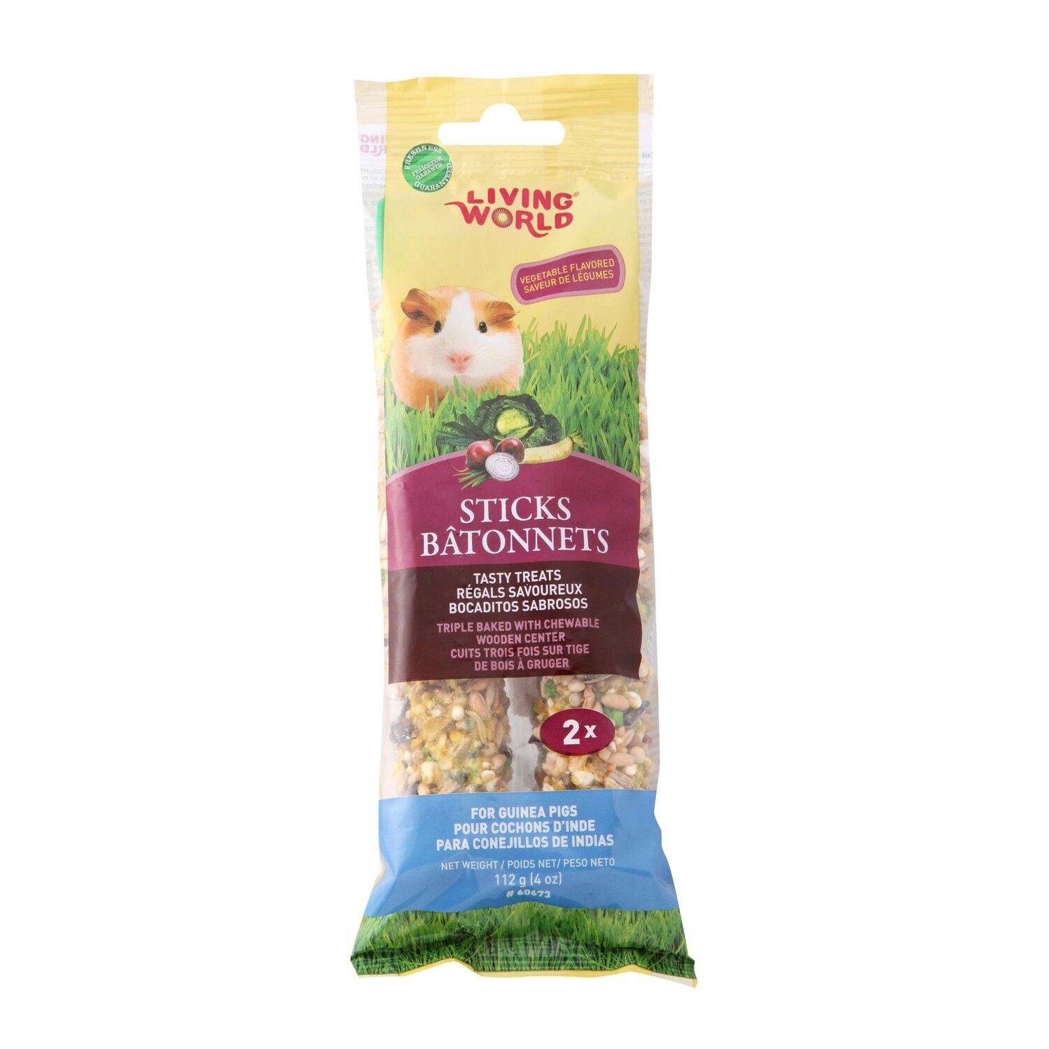 Living World Guinea Pig Sticks - Vegetable Flavour - 112 g (4 oz) - 2-pack