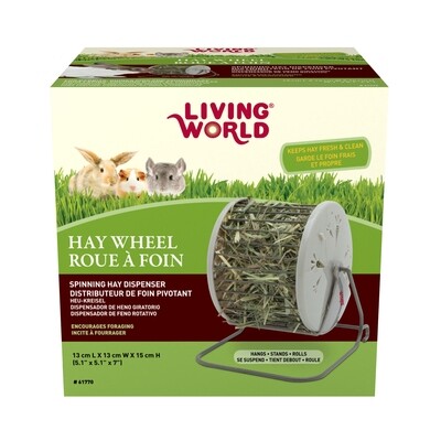 Living World Hay - Wheel - 13 cm L X 13 cm W X 15 cm H (5.1in x 5.1in x 7in)