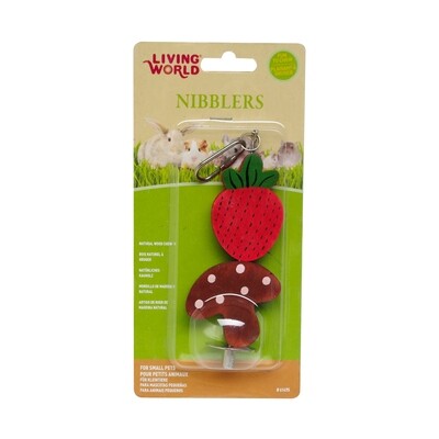 Living World Nibblers Wood Chews - Strawberry &amp; Mushroom on Stick