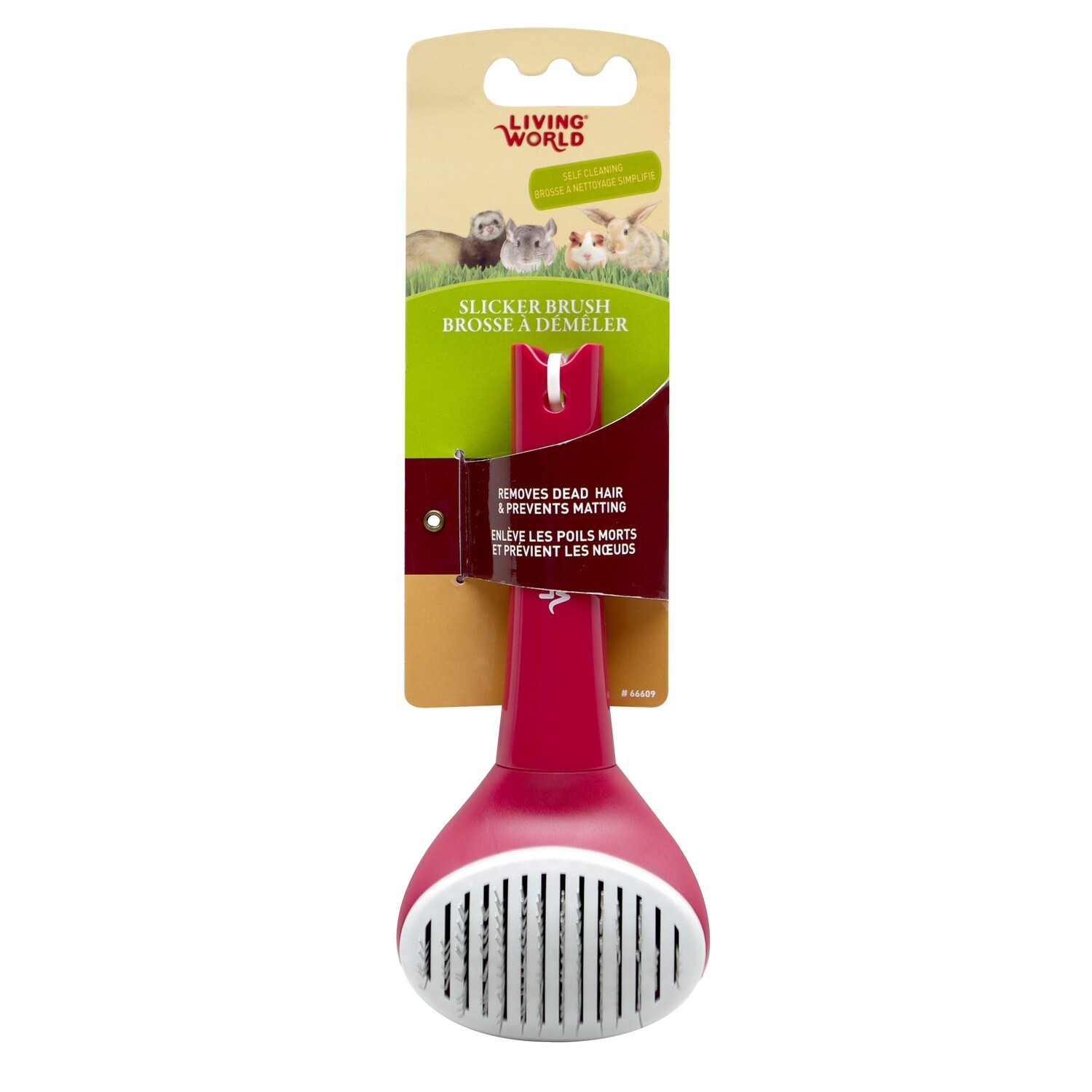 Living World Slicker Brush - Self-Cleaning