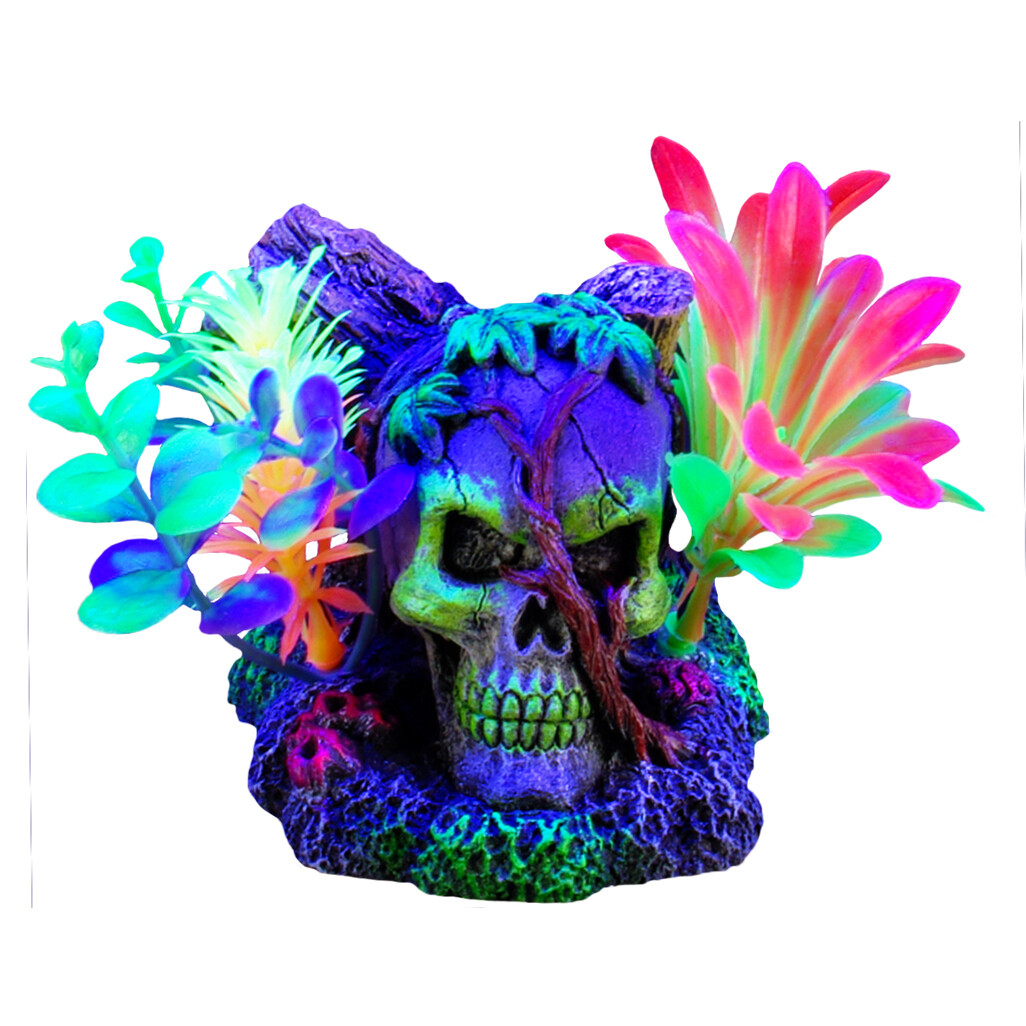Marina - iGlo Skull with Vines with Plants, 3&quot;