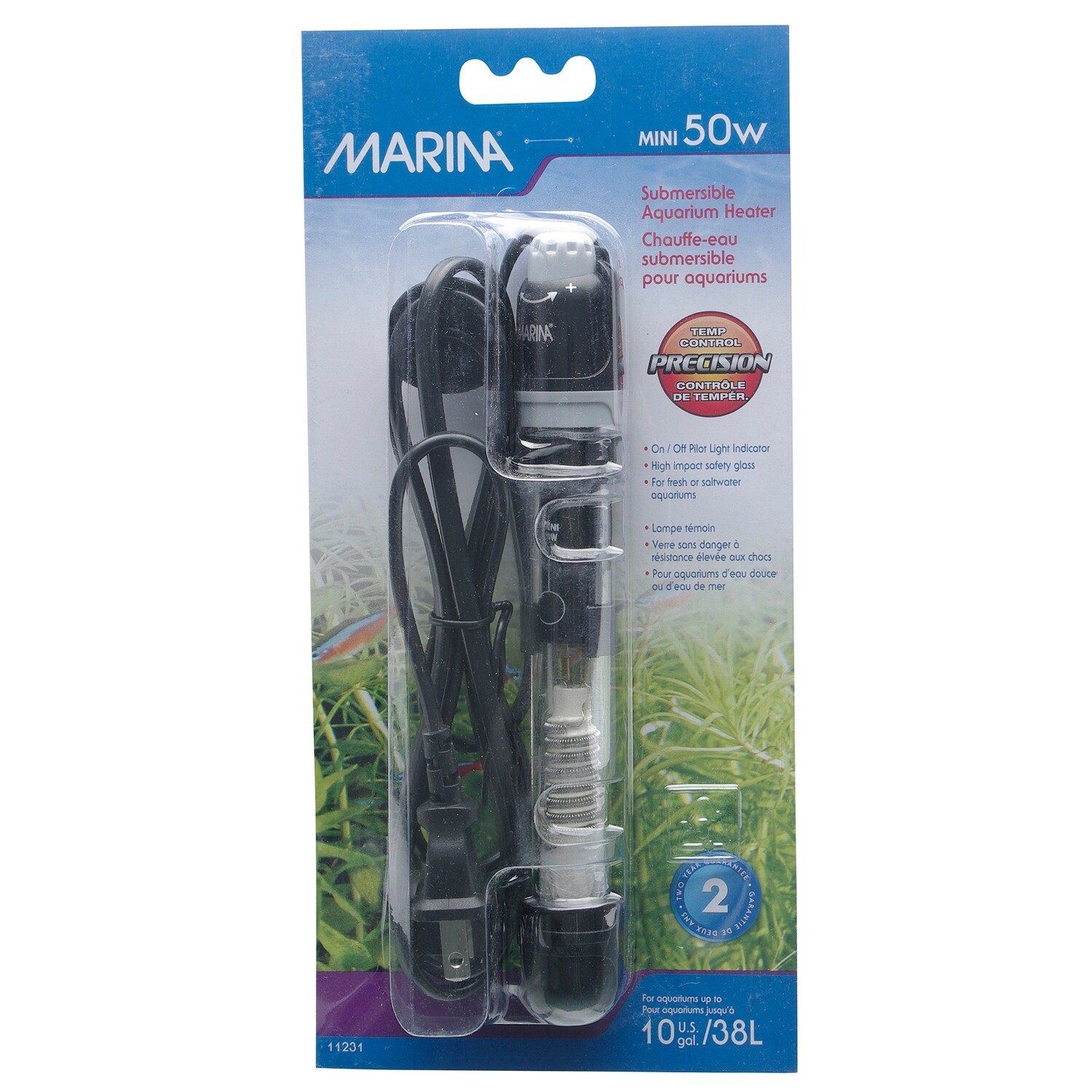 Marina - Submersible Aquarium Heater - Mini 50 W - 6 inches