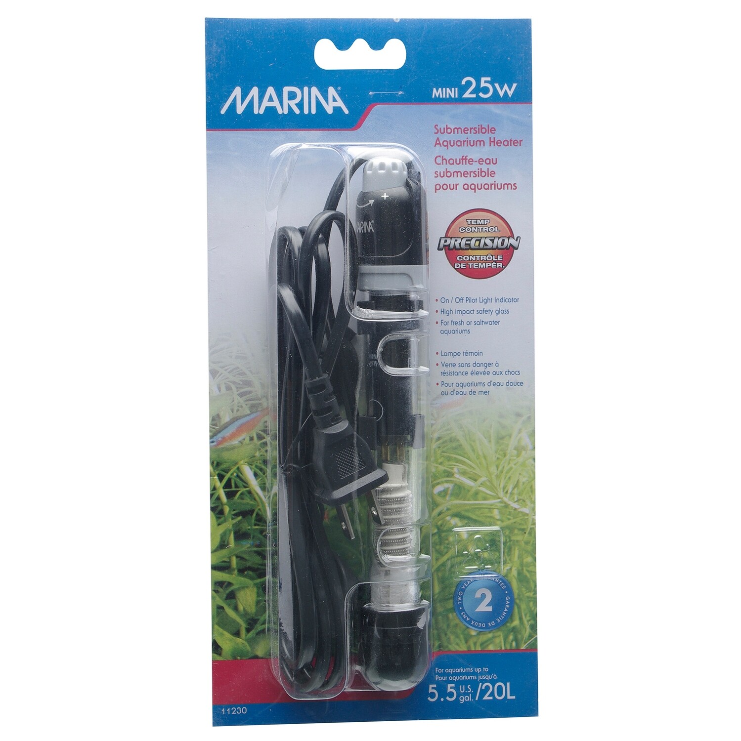 Marina - Submersible Aquarium Heater - Mini 25 W - 15 cm