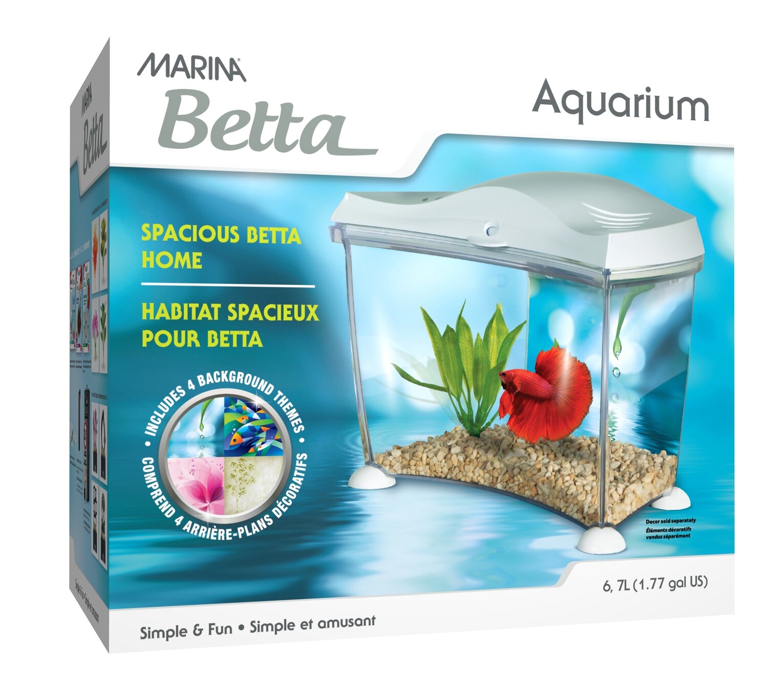 Marina Spacious Betta Home - White - 6.7 L (1.77 US Gal)
