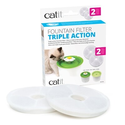 Catit Triple Action Fountain Filter - 2 pack