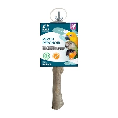 HARI Coffee Wood Bird Perch - Suitable for Small - Medium sized parrots