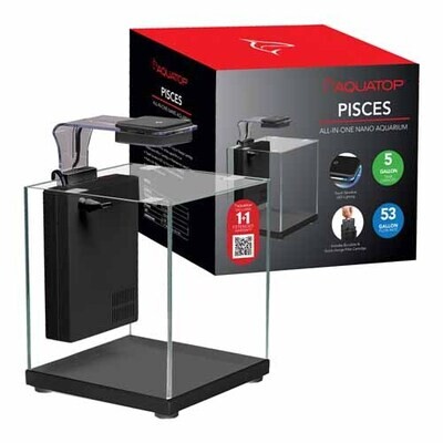 Aquatop - PISCES Nano Cube Glass Aquarium 5 Gallon, 12 inch x 9 inch x 10.6 inch
