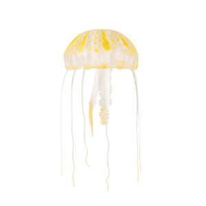 AquaTop - Silicone Floating Jellyfish 4 inch Orange Life-like Aquarium Decoration