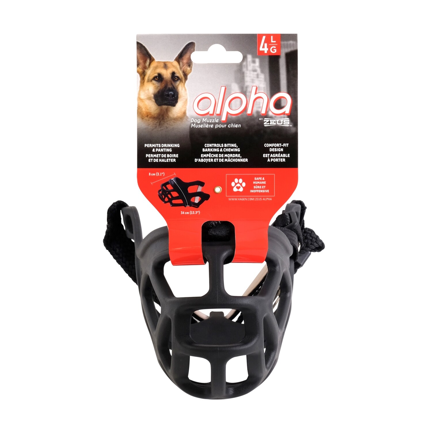 Alpha by Zeus Dog Muzzle - Size 4 - Large