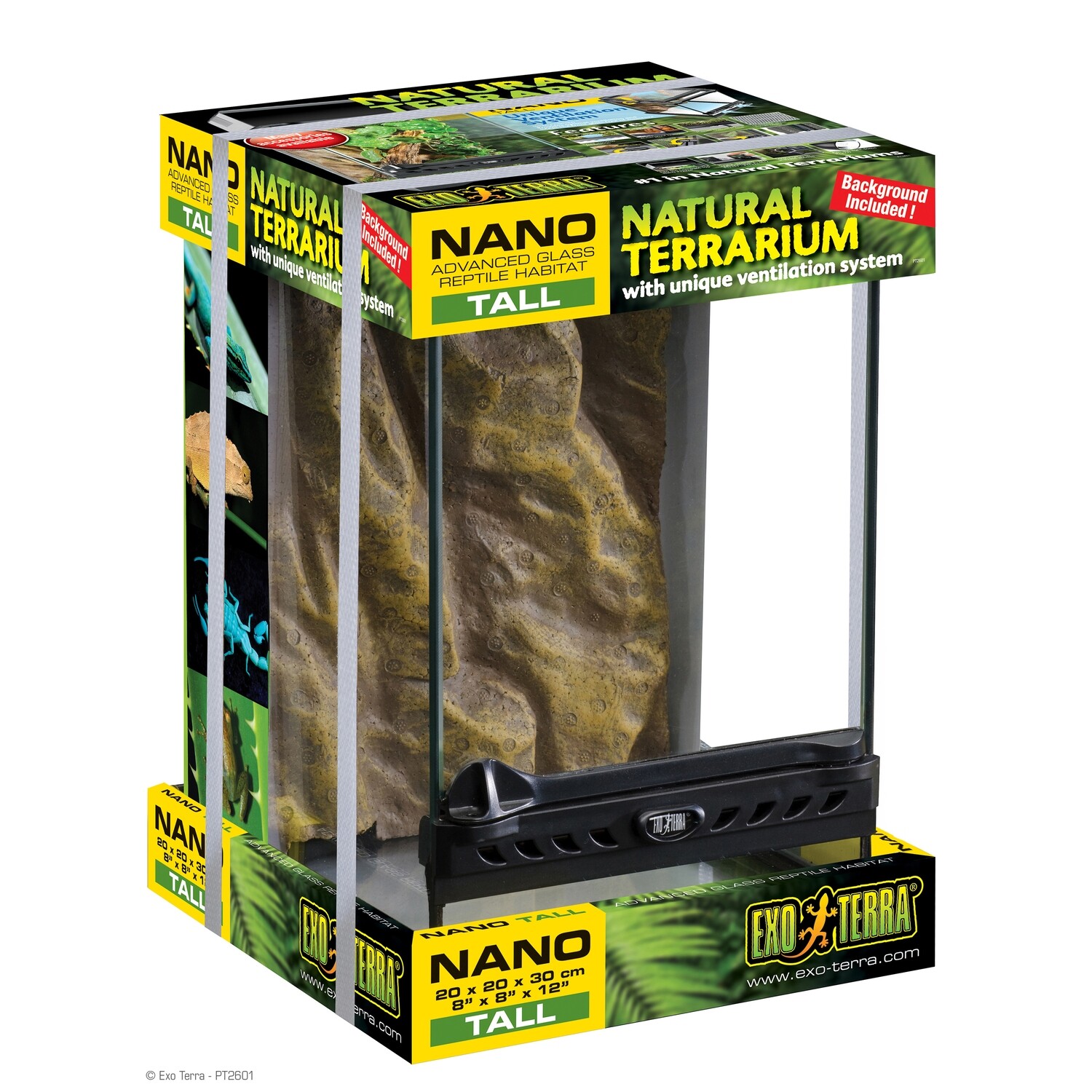 Exo Terra - Nano Tall Terrarium - 20 x 20 x 30 cm (8&quot; x 8&quot; x 12&quot;)
