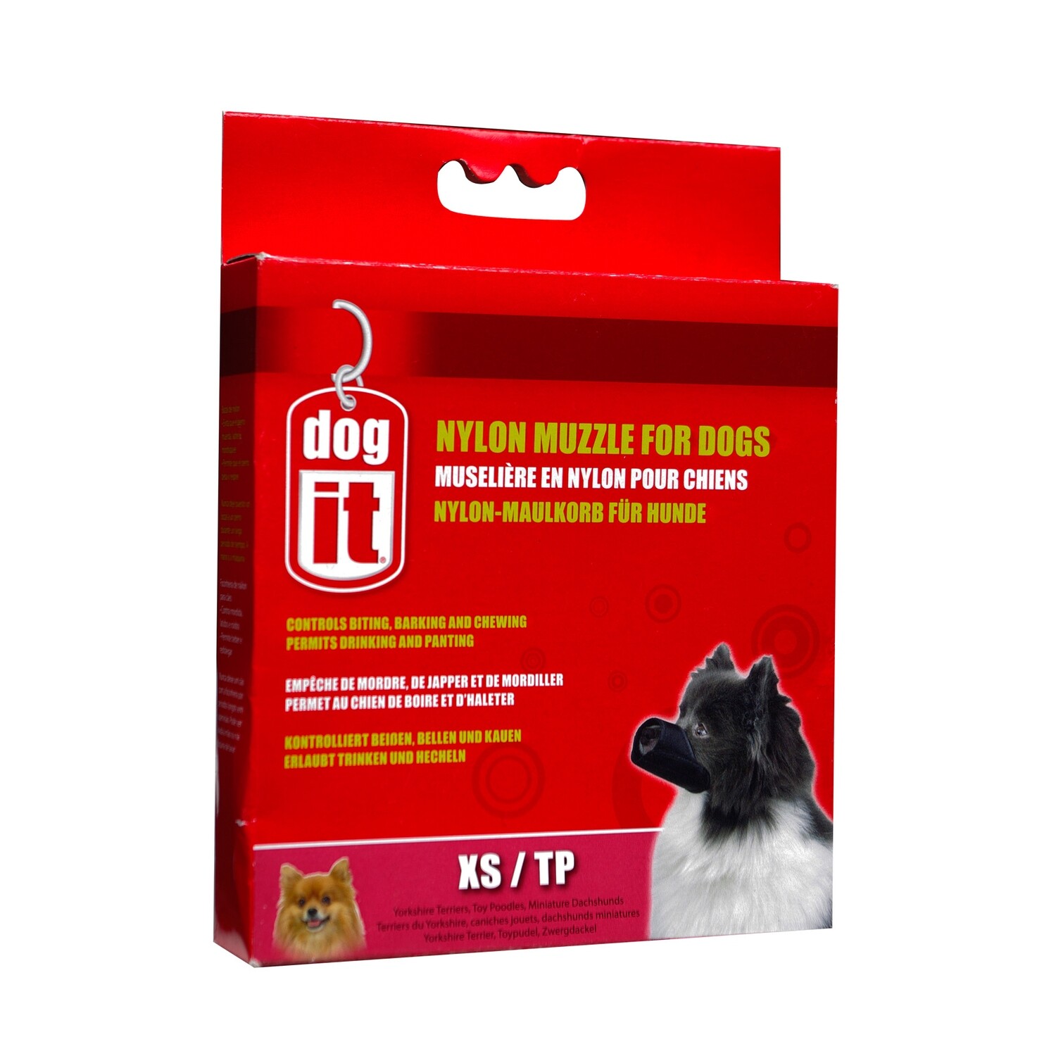 Dogit Nylon Dog Muzzle - Black - X Small (10 cm / 3.9in)