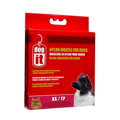 Dogit Nylon Dog Muzzle - Black - X Small (10 cm / 3.9in)