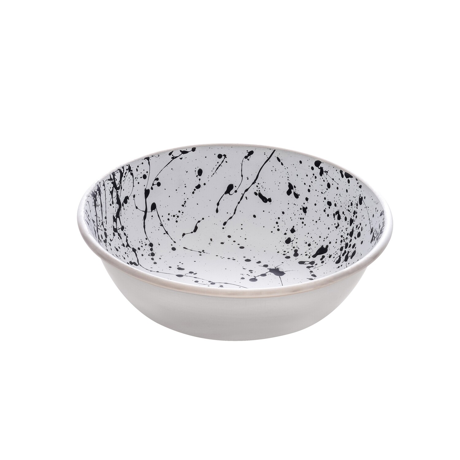 Dogit Stainless Steel Non-Skid Dog Bowl - Black &amp; White Splash - 350 ml (11.8 fl.oz.)