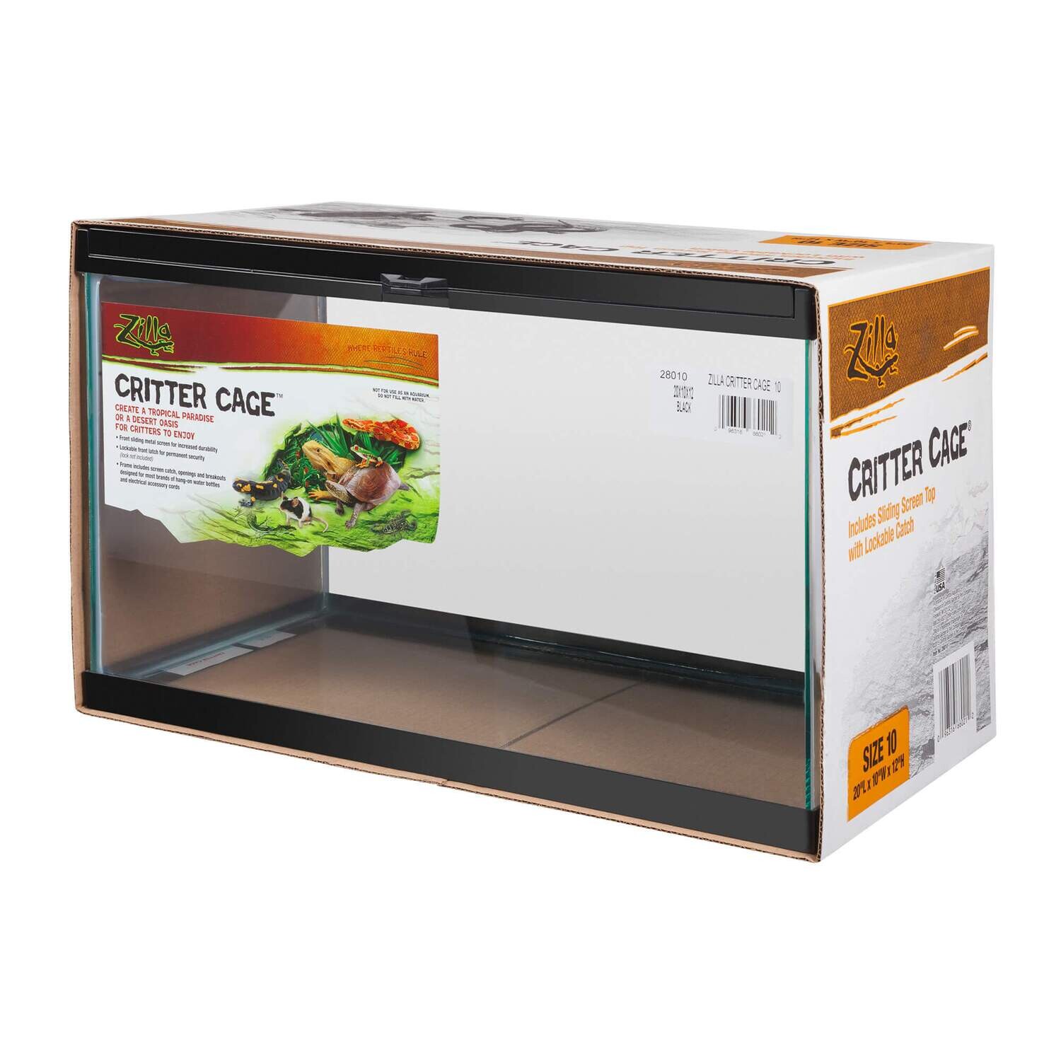 Zilla Critter Cage 10 gallon Black Wrapper