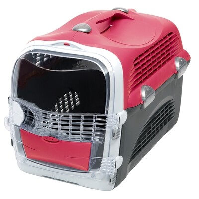 Catit Cabrio Carrier - Cherry Red - 51 L x 33 W x 35 H cm (20 x 13 x 13.75 in)