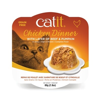 Catit Chicken Dinner with Beef &amp; Pumpkin - 80 g (2.8 oz)