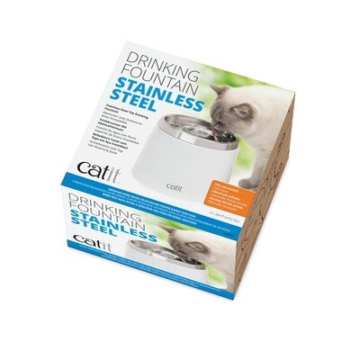 Catit Stainless Steel Top Drinking Fountain - 2 L (64 fl oz)