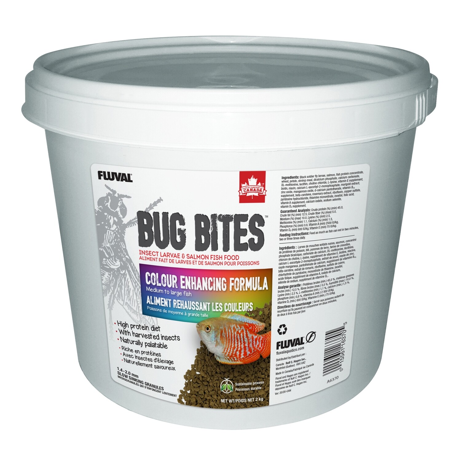 Nutrafin - Bug Bites Colour Enhancing Formula - Medium to Large Fish - 1.4-2.0 mm granules - 2 kg