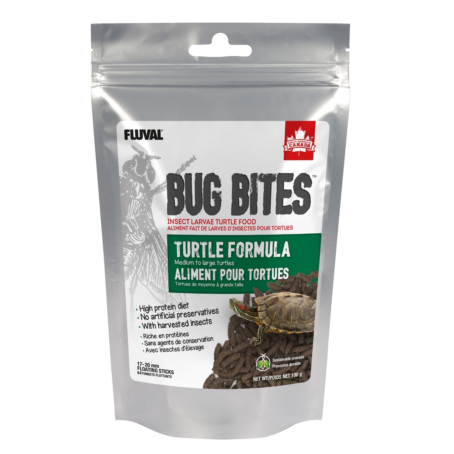 Nutrafin - Bug Bites Turtle Formula  Medium to Large Turtles  17-20 mm 100 g (3.5 oz)