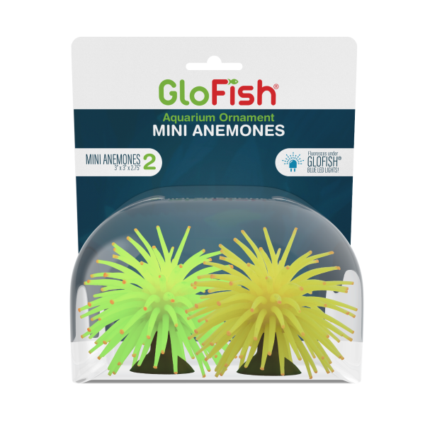 GloFish Anemone Mini Yellow/ Green 2pk