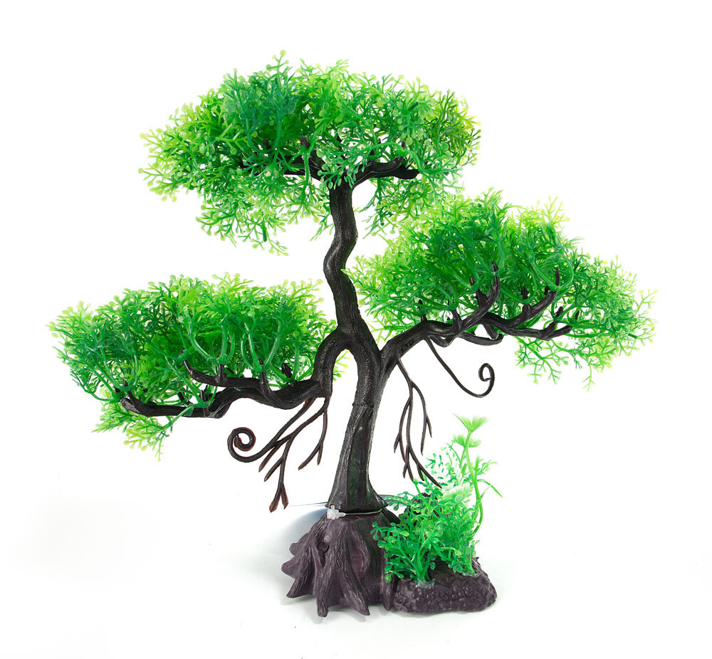 Green Cedar Upright Bonsai Plastic Plant 11&quot;